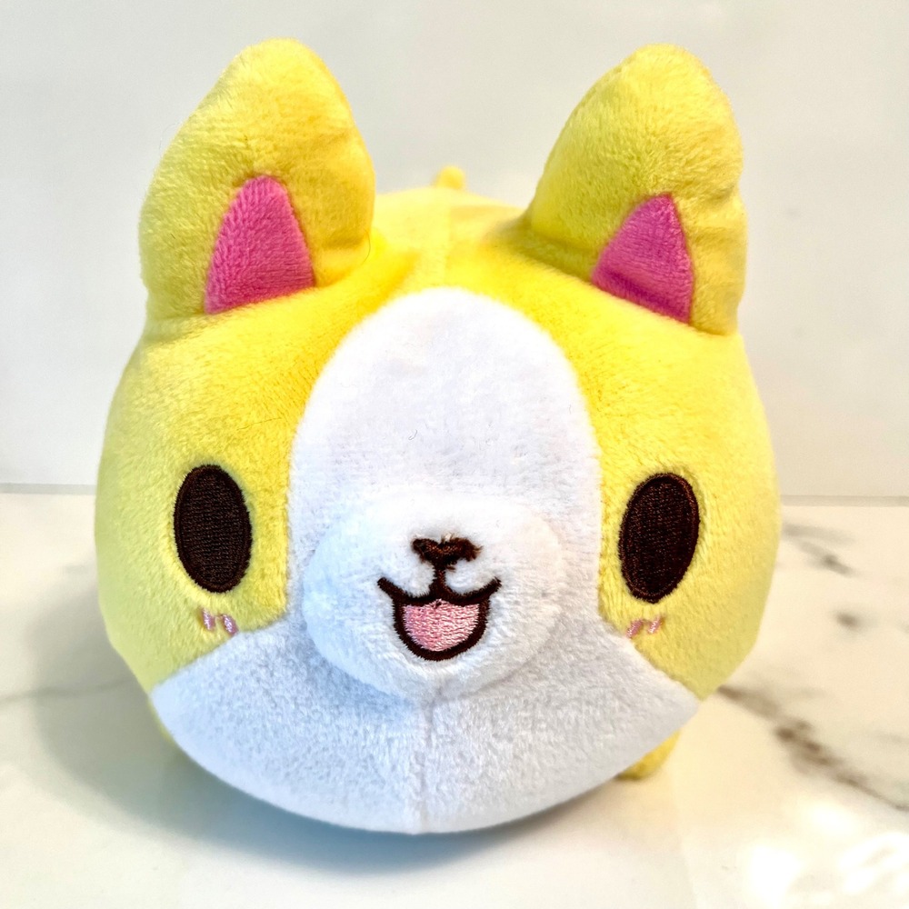 Tasty Peach WanBon Yellow White Corgi Plush Hot Topic Kawaii Cute 7"